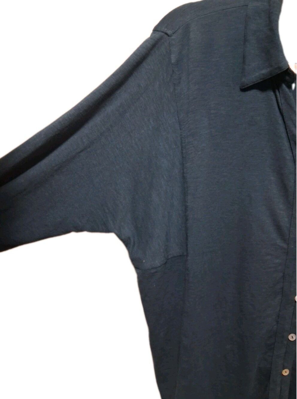 Relaxed Deep Teal Slub Cotton Blend Button-Up Shirt J. Jill Women’s Size M - Picture 13 of 15